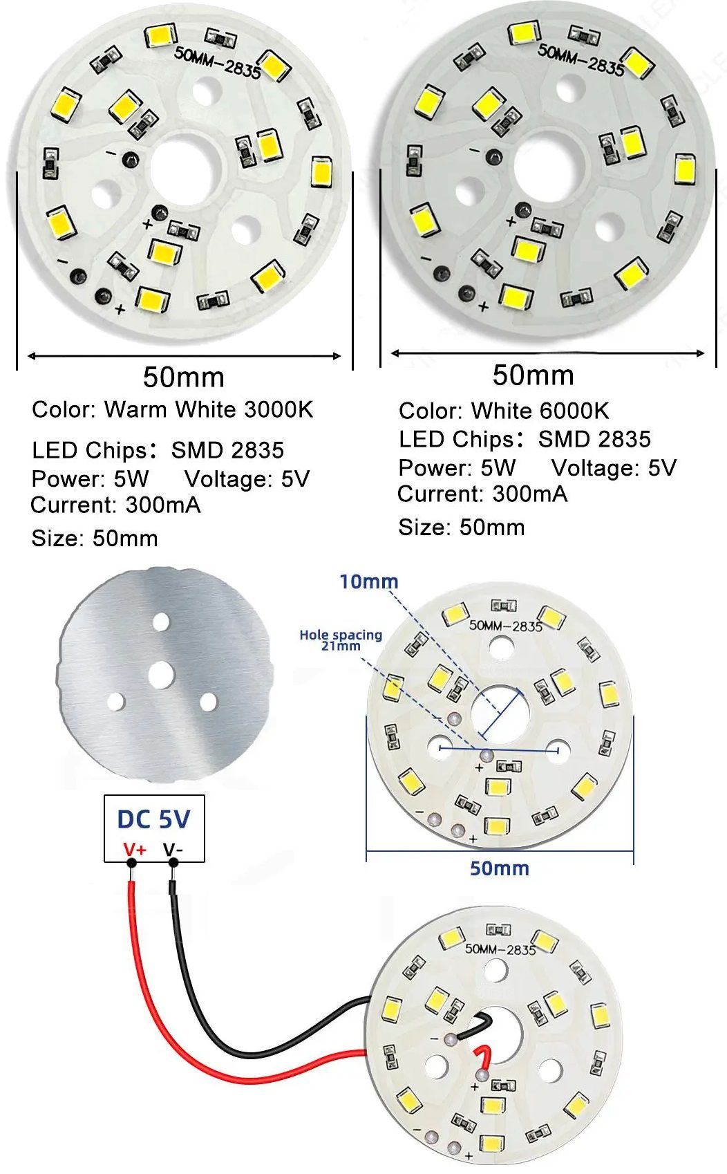 Modulos 10 led 2835